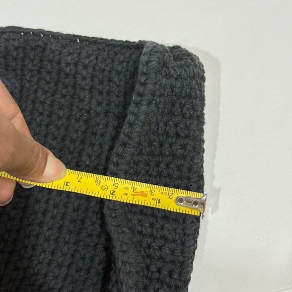 WOMEN CROCHET BLACK VINTAGE CLUTCH PURSE HANDBAG BAG WITH FLOWERS BOHO STYLE - Picture 15 of 15